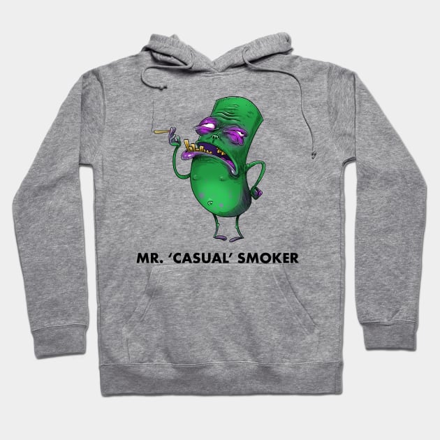 Mr Men Grown Up  Mr Casual Smoker Hoodie by idrawcartoons